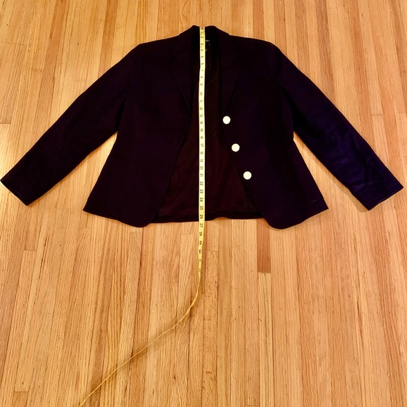Chaps Ralph Lauren Navy Linen Blazer Size 10 - Picture 3 of 14